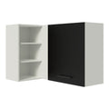 Armário Aéreo de Canto Madesa Agata 1 Porta para linha de 60 cm de profundidade Branco/Preto