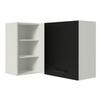 Armário Aéreo de Canto Madesa Agata 1 Porta para linha de 60 cm de profundidade Branco/Preto