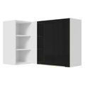 Armário Aéreo de Canto com Adega Acoplada Madesa Lux 1 Porta Branco/Preto