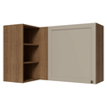 Armário Aéreo de Canto Para Linha 60 cm de Profundidade Rustic/Crema Vik Madesa