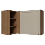 Armário Aéreo de Canto Para Linha 60 cm de Profundidade Rustic/Crema Vik Madesa