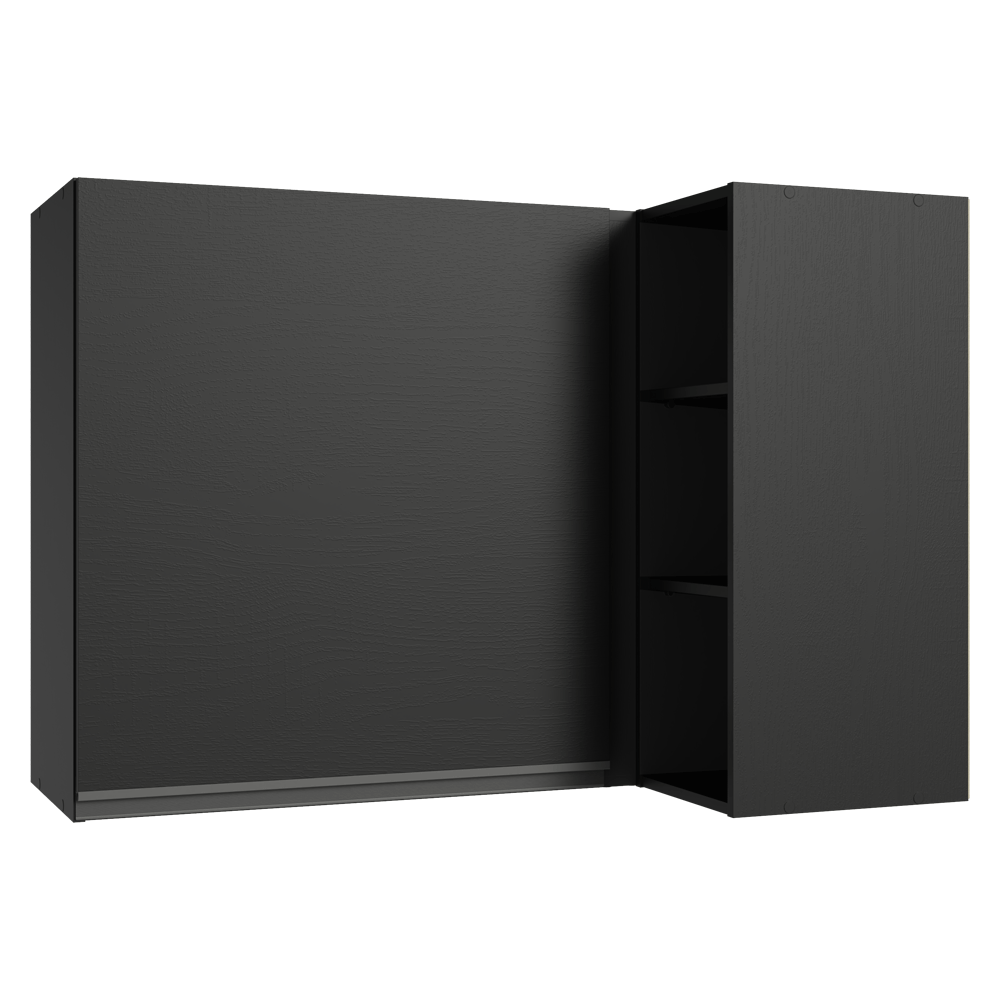 Armário Aéreo de Canto 1 Porta e Adega Preto Nice Madesa