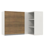 Armário Aéreo de Canto Madesa Glamy 1 Porta para linha de 60 cm de profundidade Branco/Rustic