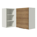 Armário Aéreo de Canto Madesa Stella 1 Porta para linha de 60 cm de profundidade Branco/Rustic