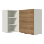 Armário Aéreo de Canto Madesa Stella 1 Porta para linha de 60 cm de profundidade Branco/Rustic