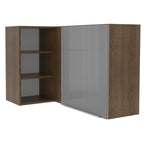 Armário Aéreo de Canto com Adega Acoplada Madesa Lux 1 Porta Rustic/Cinza