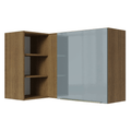 Armário Aéreo de Canto com Adega Acoplada Madesa Lux 1 Porta Rustic/Cinza