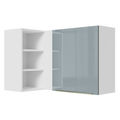 Armário Aéreo de Canto com Adega Acoplada Madesa Lux 1 Porta Branco/Cinza