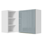 Armário Aéreo de Canto com Adega Acoplada Madesa Lux 1 Porta Branco/Cinza