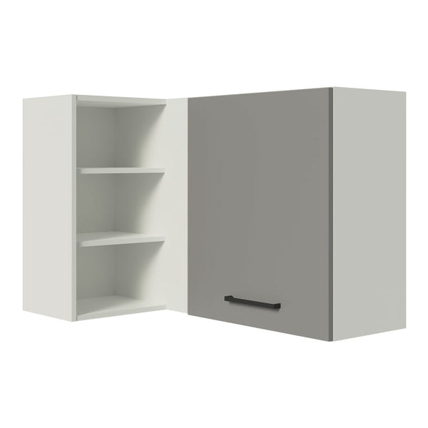 Armário Aéreo de Canto Madesa Agata 1 Porta para linha de 60 cm de profundidade Branco/Cinza
