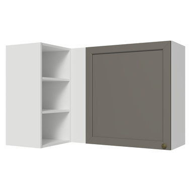 Armário Aéreo de Canto Para Linha 60 cm de Profundidade Branco/Cinza Vik Madesa