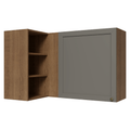 Armário Aéreo de Canto Para Linha 60 cm de Profundidade Rustic/Cinza Vik Madesa