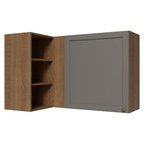 Armário Aéreo de Canto Para Linha 60 cm de Profundidade Rustic/Cinza Vik Madesa