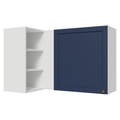 Armário Aéreo de Canto Para Linha 60 cm de Profundidade Branco/Azul Vik Madesa