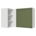 Armário Aéreo de Canto Para Linha 60 cm de Profundidade Branco/Verde Vik Madesa