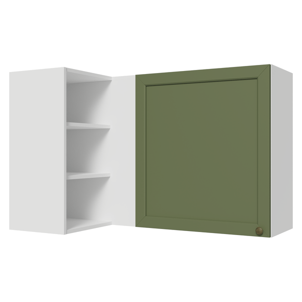 Armário Aéreo de Canto Para Linha 60 cm de Profundidade Branco/Verde Vik Madesa