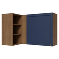 Armário Aéreo de Canto Para Linha 60 cm de Profundidade Rustic/Azul Vik Madesa
