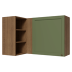 Armário Aéreo de Canto Para Linha 60 cm de Profundidade Rustic/Verde Vik Madesa