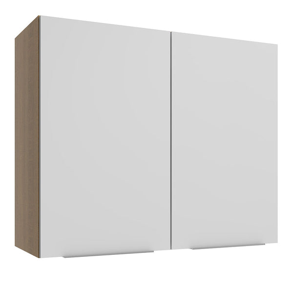 Armário Aéreo Madesa Stella 80 cm 2 Portas Rustic/Branco
