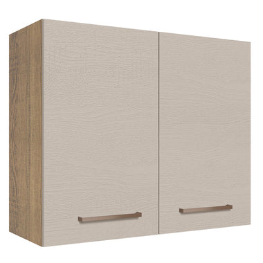 Armário Aéreo 80 cm 2 Portas Rustic/Crema Agata Madesa