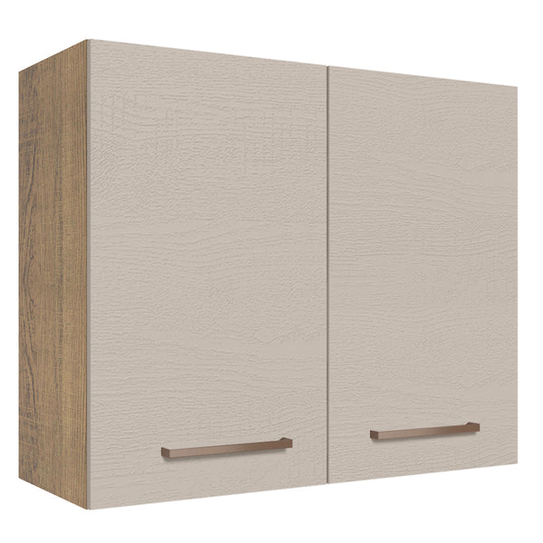 Armário Aéreo 80 cm 2 Portas Rustic/Crema Agata Madesa