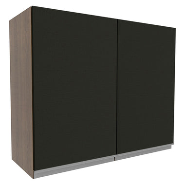 Armário Aéreo Madesa Glamy 80 cm 2 Portas Rustic/Preto