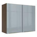 Armário Aéreo Madesa Lux 80 cm 2 Portas Rustic/Cinza