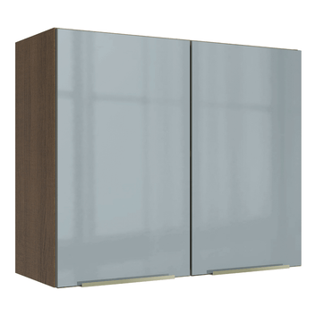Armário Aéreo Madesa Lux 80 cm 2 Portas Rustic/Cinza