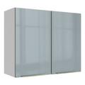 Armário Aéreo Madesa Lux 80 cm 2 Portas Branco/Cinza