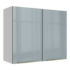 Armário Aéreo Madesa Lux 80 cm 2 Portas Branco/Cinza