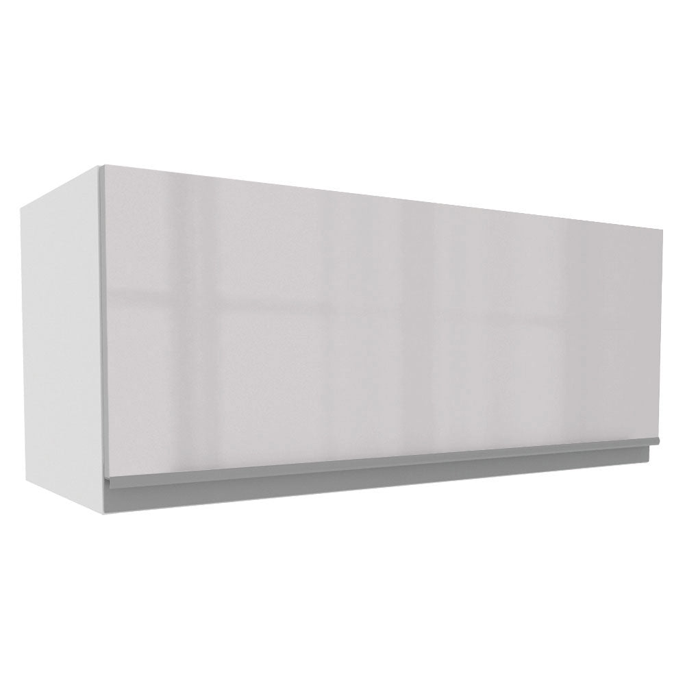 Armário Aéreo Madesa Acordes 100% MDF 80 cm 1 Porta Basculante Branco Brilho