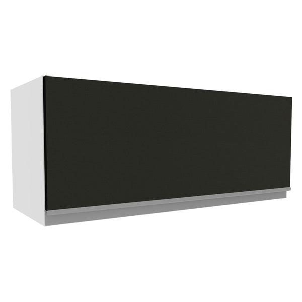 Armário Aéreo Madesa Glamy 80 cm 1 Porta Basculante Branco/Preto