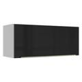 Armário Aéreo Madesa Lux 80 cm 1 Porta Basculante Branco/Preto