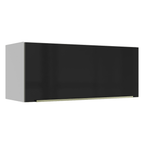 Armário Aéreo Madesa Lux 80 cm 1 Porta Basculante Branco/Preto