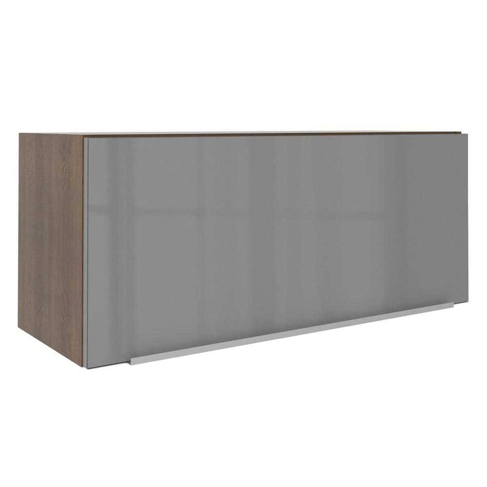 Armário Aéreo Madesa Lux 80 cm 1 Porta Basculante Rustic/Cinza