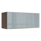 Armário Aéreo Madesa Lux 80 cm 1 Porta Basculante Rustic/Cinza
