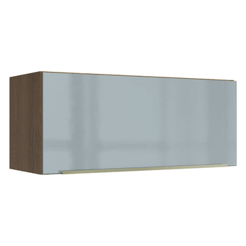 Armário Aéreo Madesa Lux 80 cm 1 Porta Basculante Rustic/Cinza