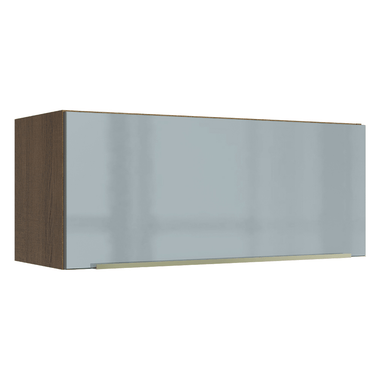 Armário Aéreo Madesa Lux 80 cm 1 Porta Basculante Rustic/Cinza