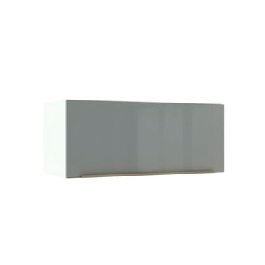 Armário Aéreo Madesa Lux 80 cm 1 Porta Basculante Branco/Cinza