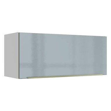 Armário Aéreo Madesa Lux 80 cm 1 Porta Basculante Branco/Cinza