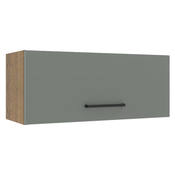 Armário Aéreo Madesa Agata 80 cm 1 Porta Basculante Rustic/Cinza