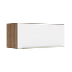 Armário Aéreo Madesa Lux 80 cm 1 Porta Basculante Rustic/Branco Veludo