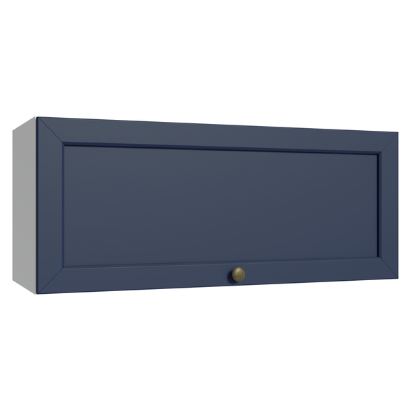 Armário Aéreo 80 cm 1 Porta Basculante Branco/Azul Vik Madesa