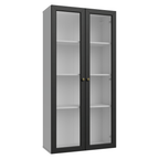 Módulo Cristaleira 70 cm 2 Portas de Vidro Branco/Preto Vik Madesa