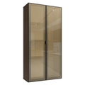 Módulo Cristaleira 70 cm 2 Portas Rustic/Preto Vidro Reflecta Bronze Vinil Madesa