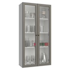 Módulo Cristaleira 70 cm 2 Portas de Vidro Branco/Cinza Vik Madesa