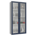 Módulo Cristaleira 70 cm 2 Portas de Vidro Branco/Azul Vik Madesa