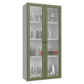 Módulo Cristaleira 70 cm 2 Portas de Vidro Branco/Verde Vik Madesa