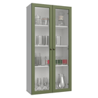 Módulo Cristaleira 70 cm 2 Portas de Vidro Branco/Verde Vik Madesa
