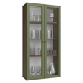 Módulo Cristaleira 70 cm 2 Portas de Vidro Rustic/Verde Vik Madesa